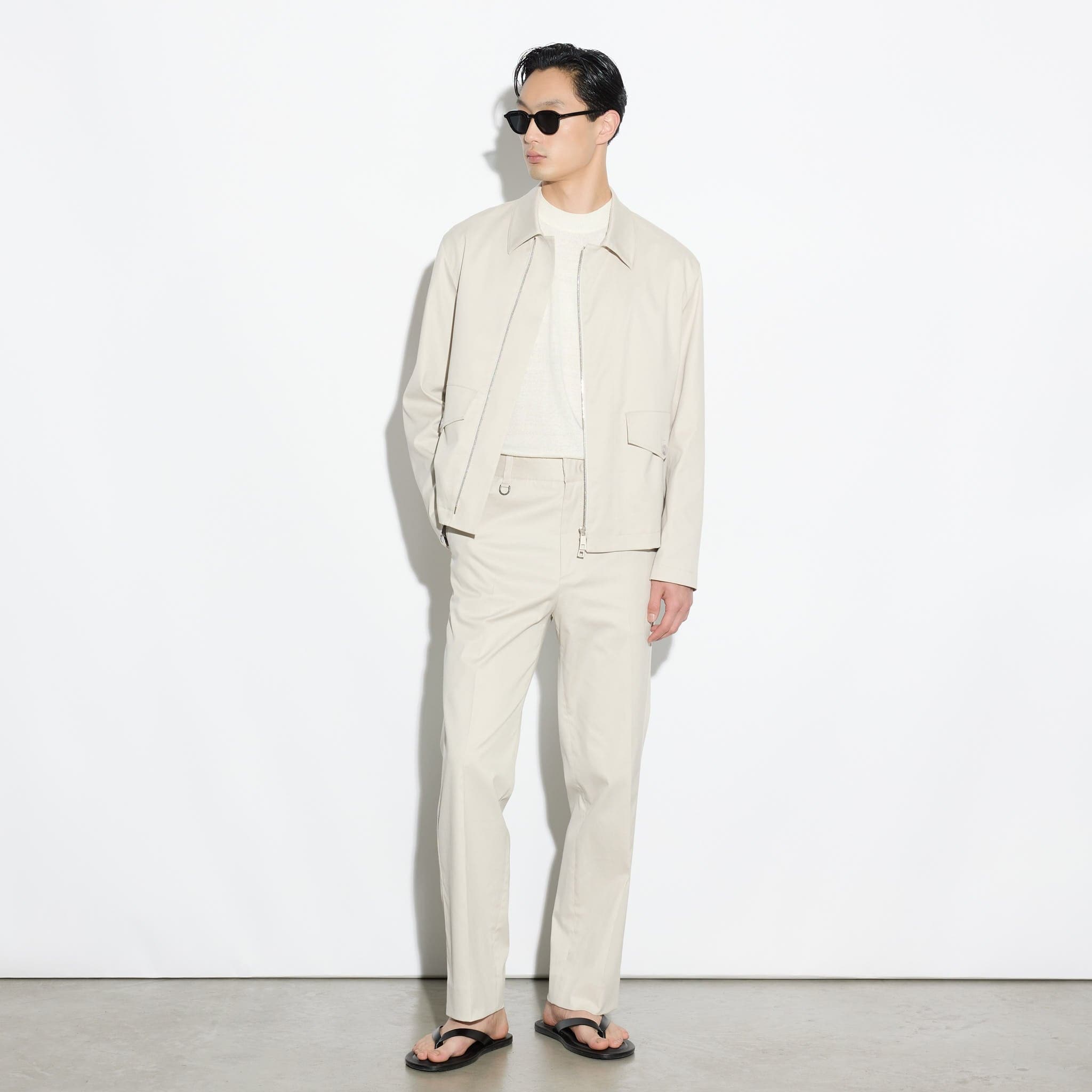 Giubbotto con Zip in Tessuto Beige Giubbotto Tessuto Paolo Pecora