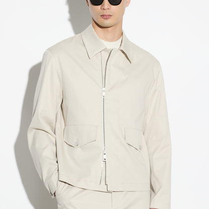 Giubbotto con Zip in Tessuto Beige Giubbotto Tessuto Paolo Pecora