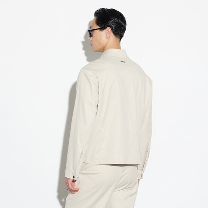 Giubbotto con Zip in Tessuto Beige Giubbotto Tessuto Paolo Pecora