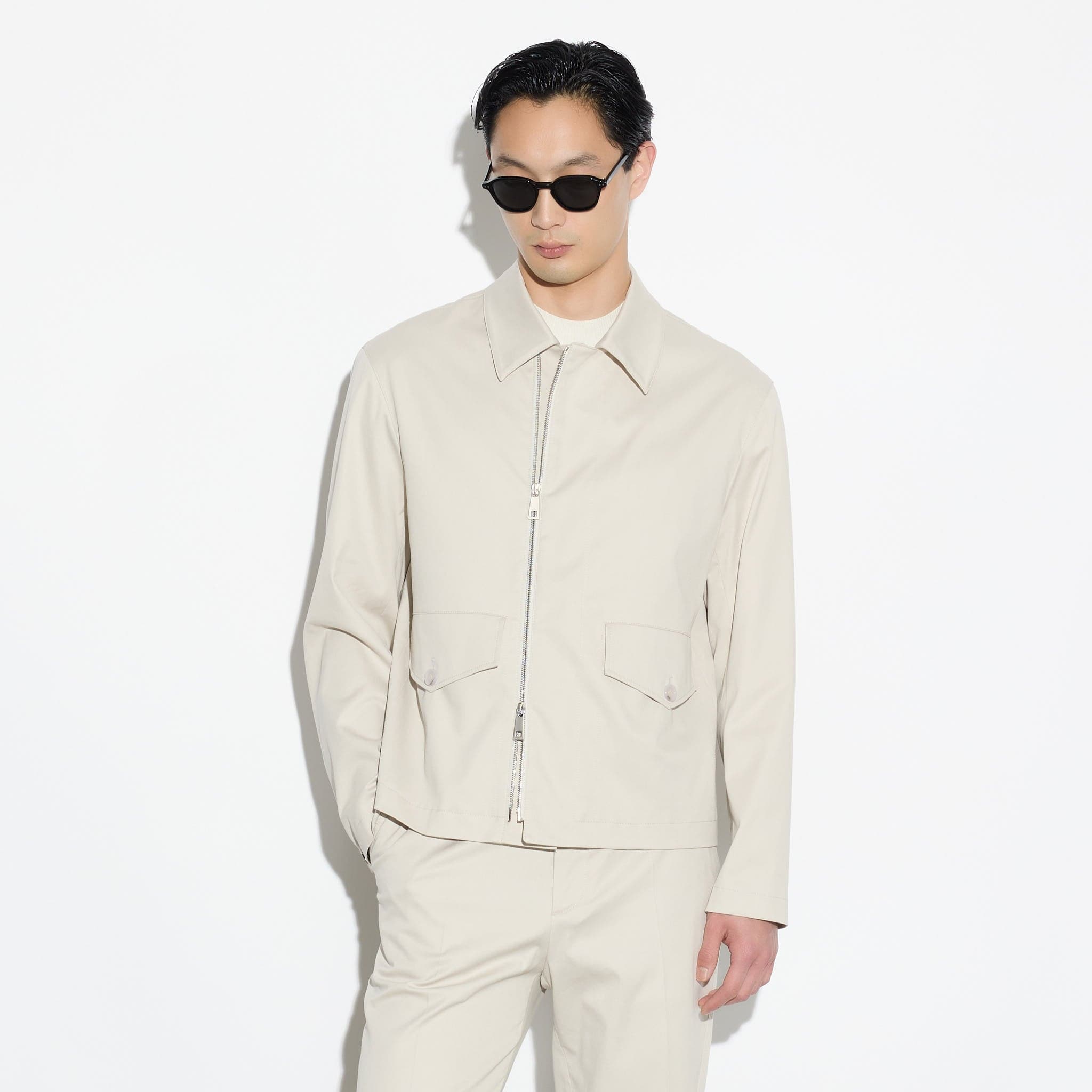 Giubbotto con Zip in Tessuto Beige Giubbotto Tessuto Paolo Pecora