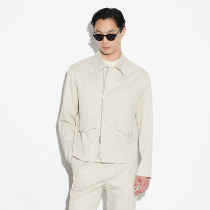 Giubbotto con Zip in Tessuto Beige Giubbotto Tessuto Paolo Pecora