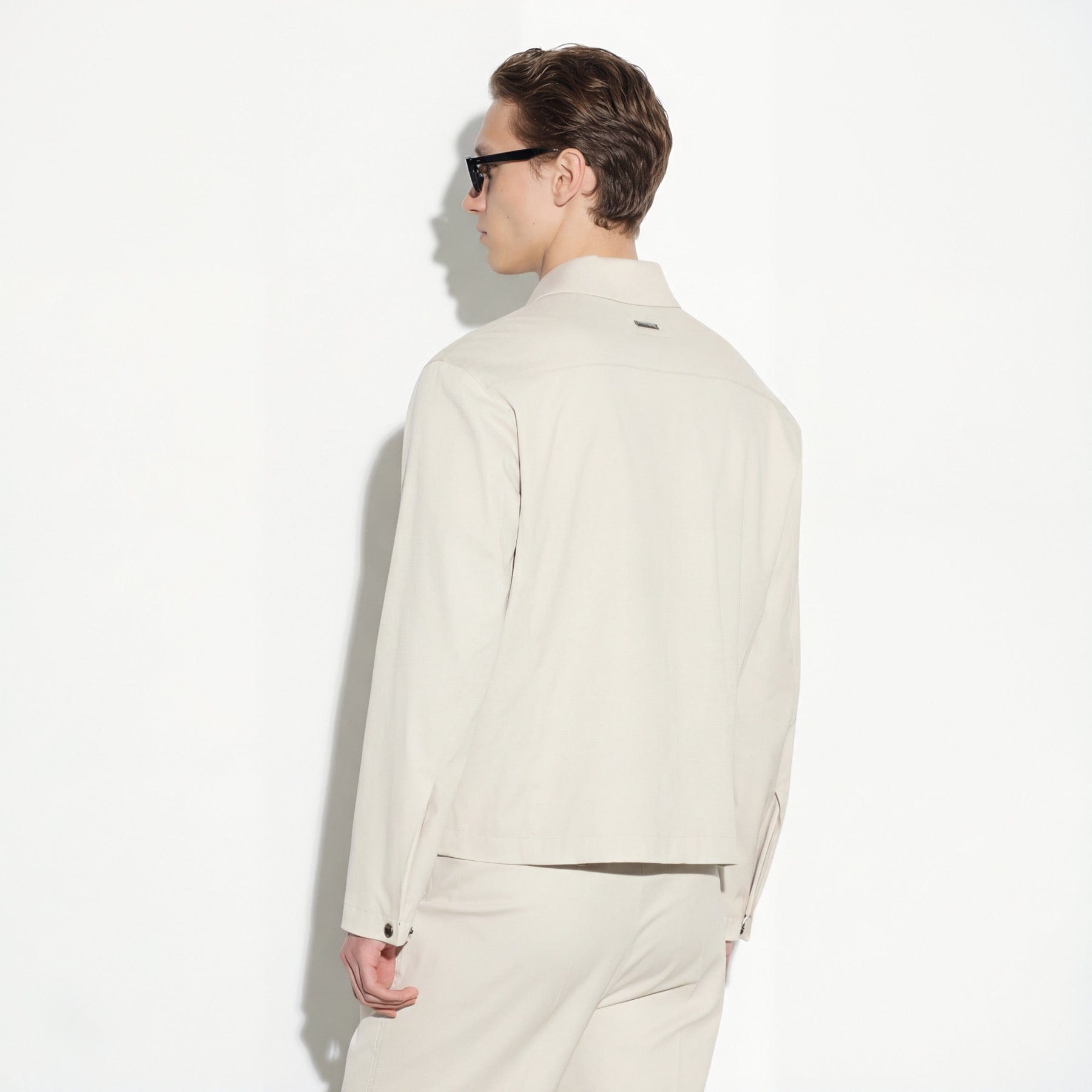 Giubbotto con Zip in Tessuto Beige Giubbotto Tessuto Paolo Pecora