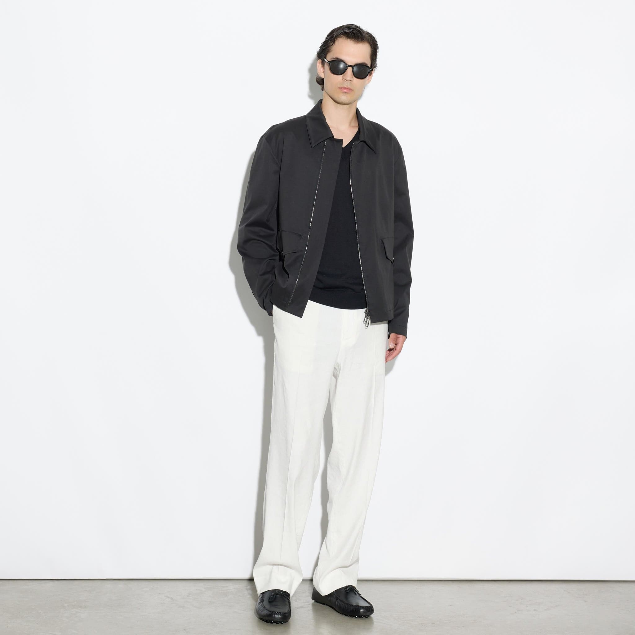 Giubbotto con Zip in Tessuto Nero Giubbotto Tessuto Paolo Pecora