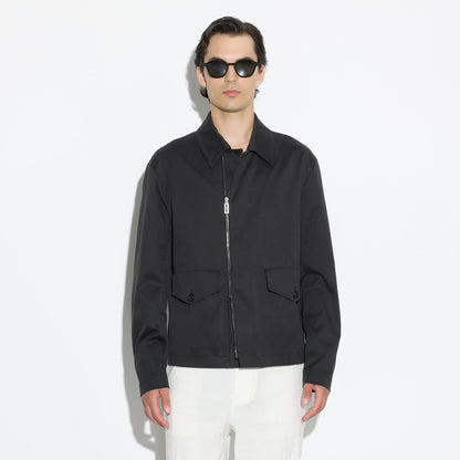 Giubbotto con Zip in Tessuto Nero Giubbotto Tessuto Paolo Pecora