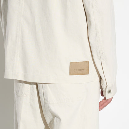 Giubbotto in Cotone e Lino Ghiaccio Giubbotto Tessuto Paolo Pecora