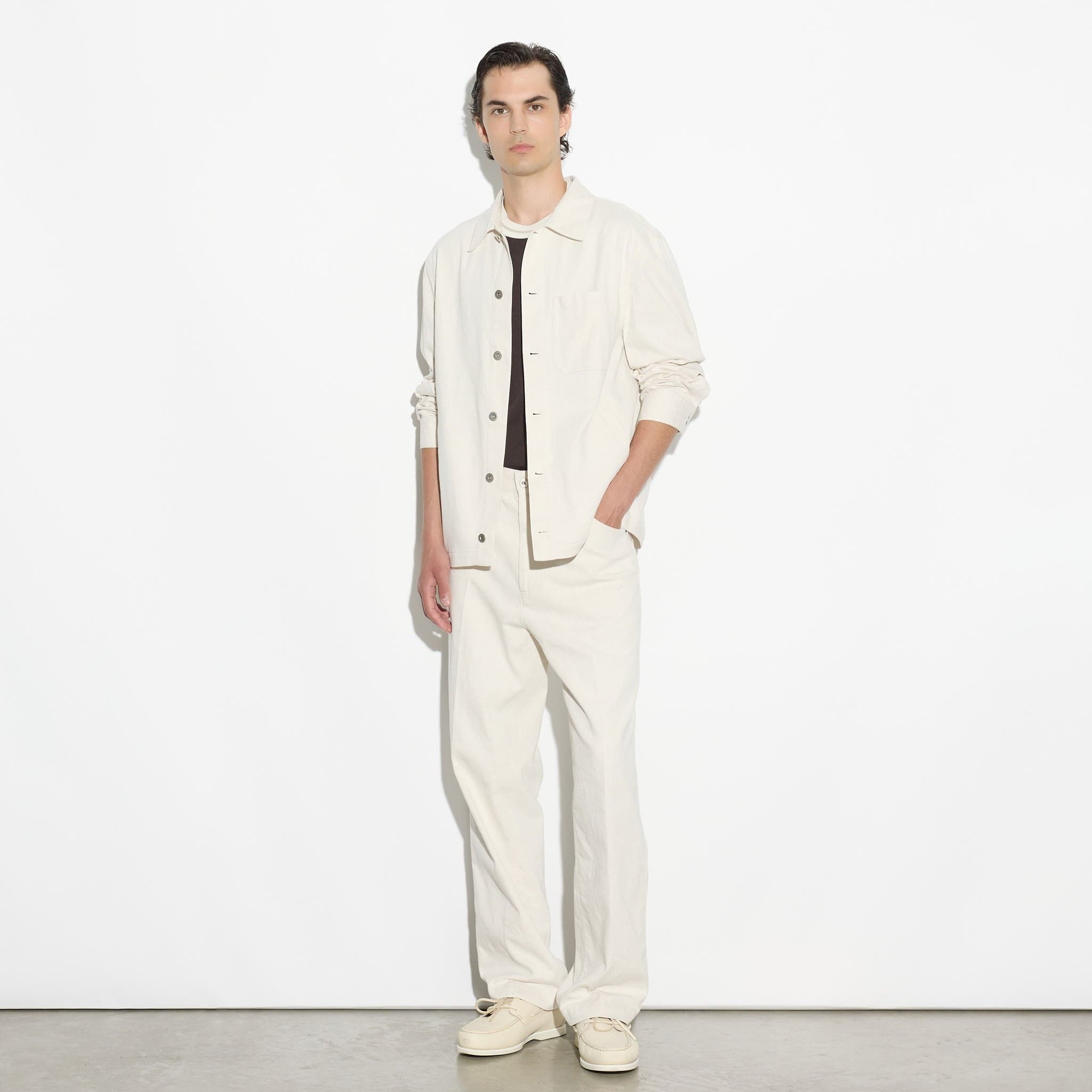 Giubbotto in Cotone e Lino Ghiaccio Giubbotto Tessuto Paolo Pecora