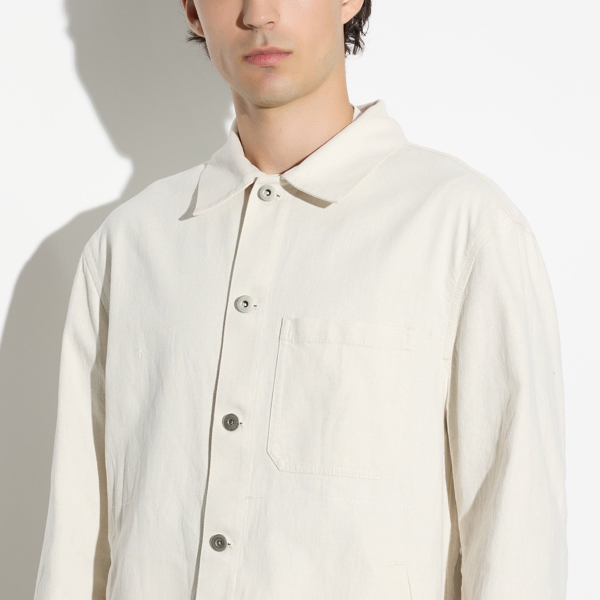 Giubbotto in Cotone e Lino Ghiaccio Giubbotto Tessuto Paolo Pecora