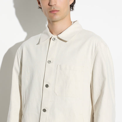 Giubbotto in Cotone e Lino Ghiaccio Giubbotto Tessuto Paolo Pecora