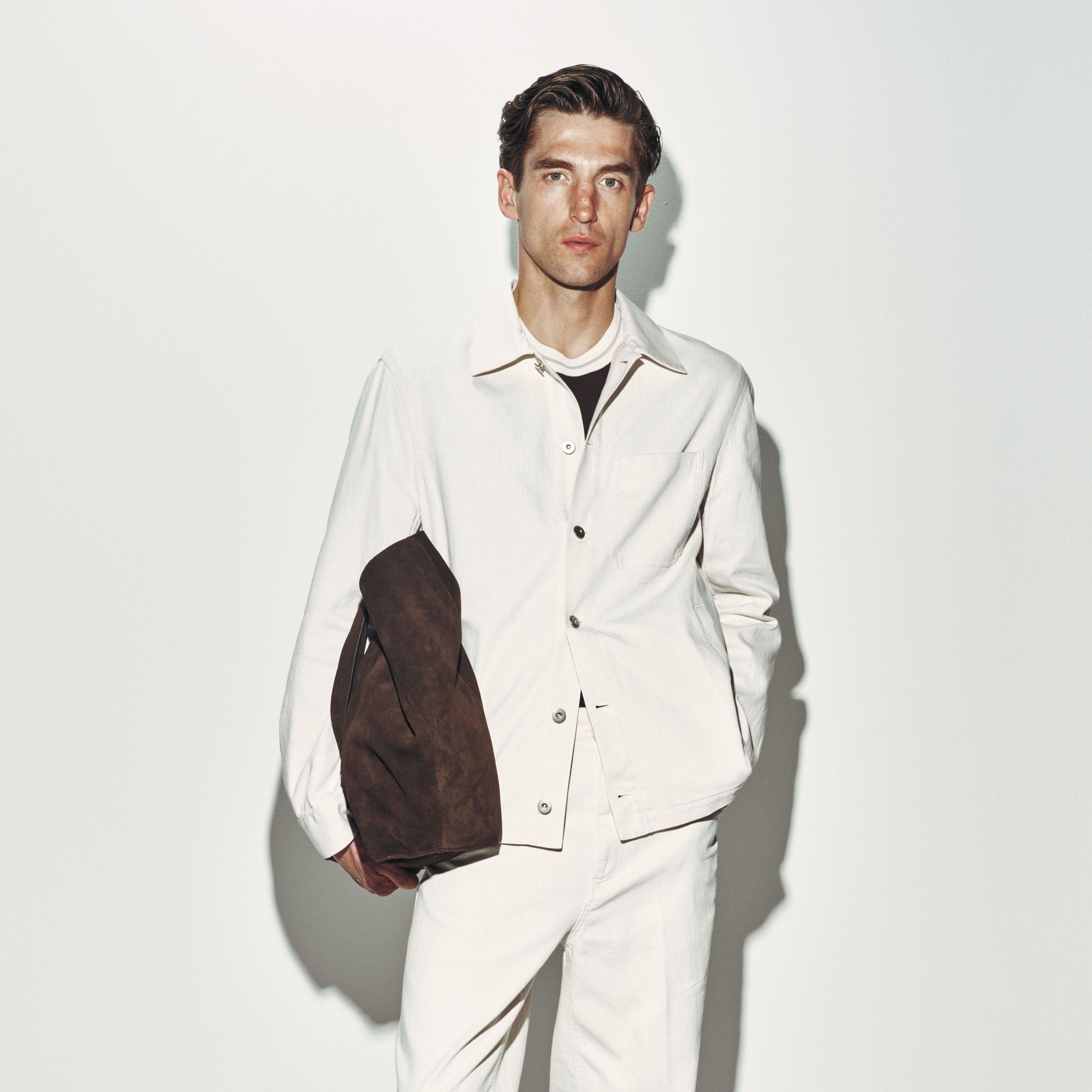 Giubbotto in Cotone e Lino Ghiaccio Giubbotto Tessuto Paolo Pecora