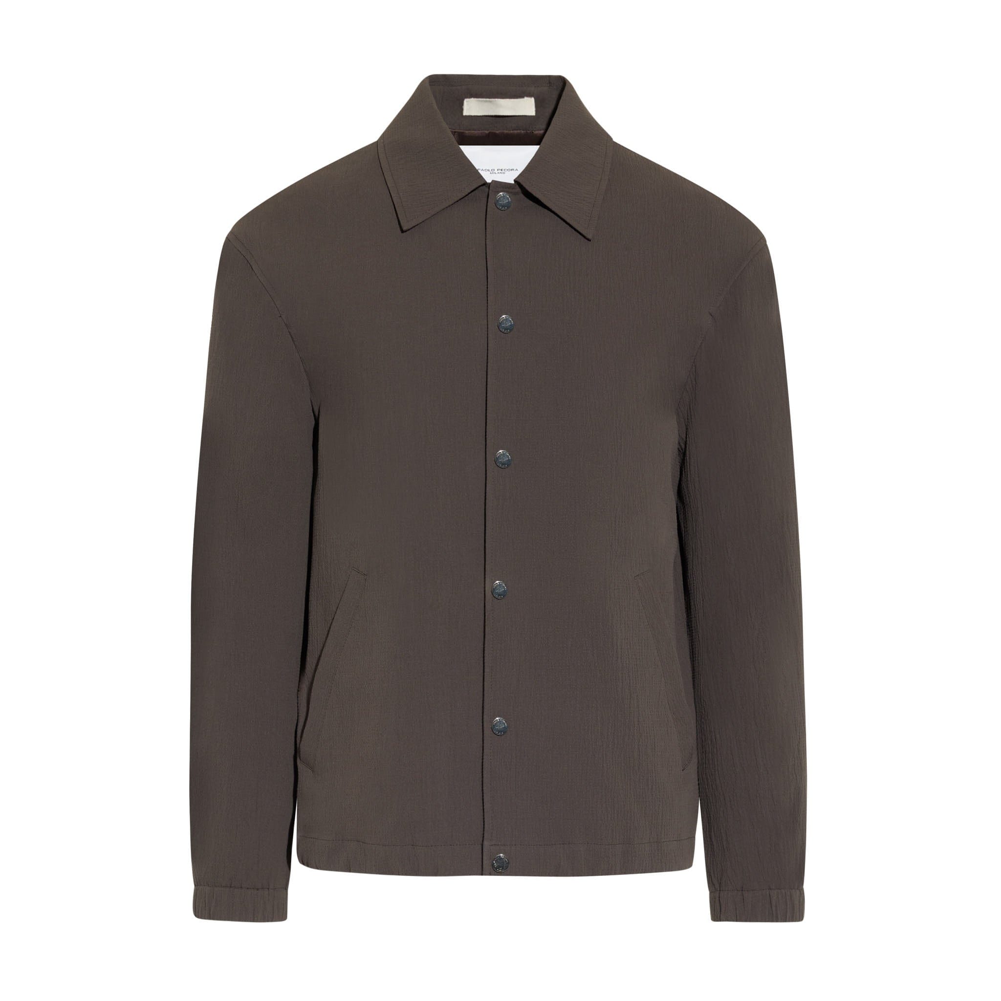 Giubbotto in Cotone Marrone Scuro Giubbotto Tessuto Paolo Pecora