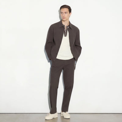 Giubbotto in Cotone Marrone Scuro Giubbotto Tessuto Paolo Pecora