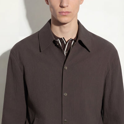 Giubbotto in Cotone Marrone Scuro Giubbotto Tessuto Paolo Pecora