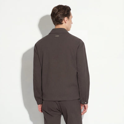 Giubbotto in Cotone Marrone Scuro Giubbotto Tessuto Paolo Pecora