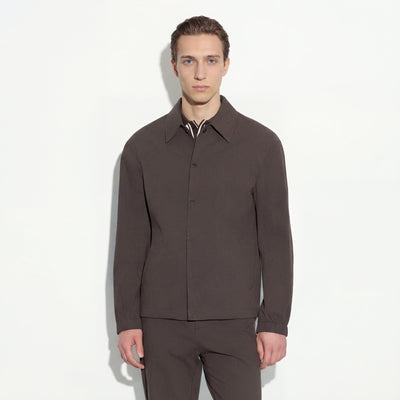 Giubbotto in Cotone Marrone Scuro Giubbotto Tessuto Paolo Pecora