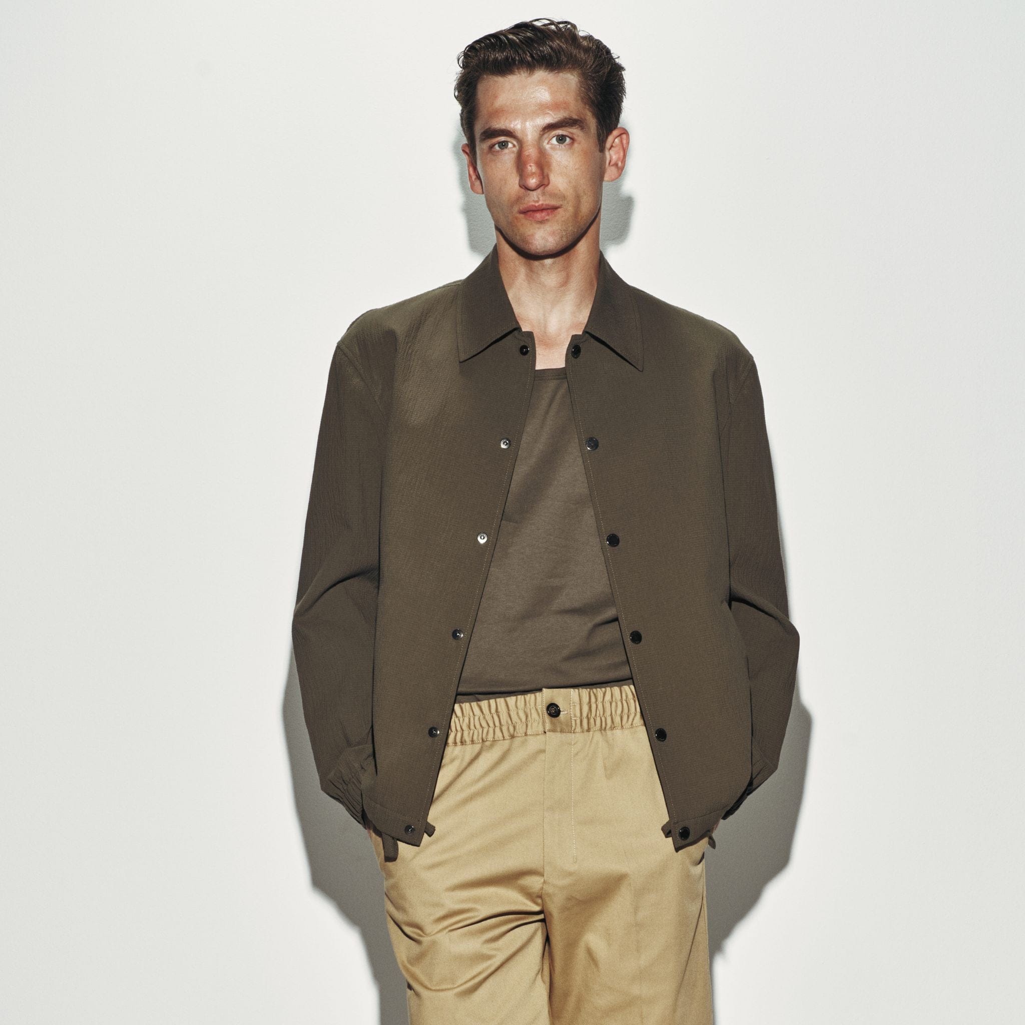 Giubbotto in Cotone Verde Scuro Giubbotto Tessuto Paolo Pecora