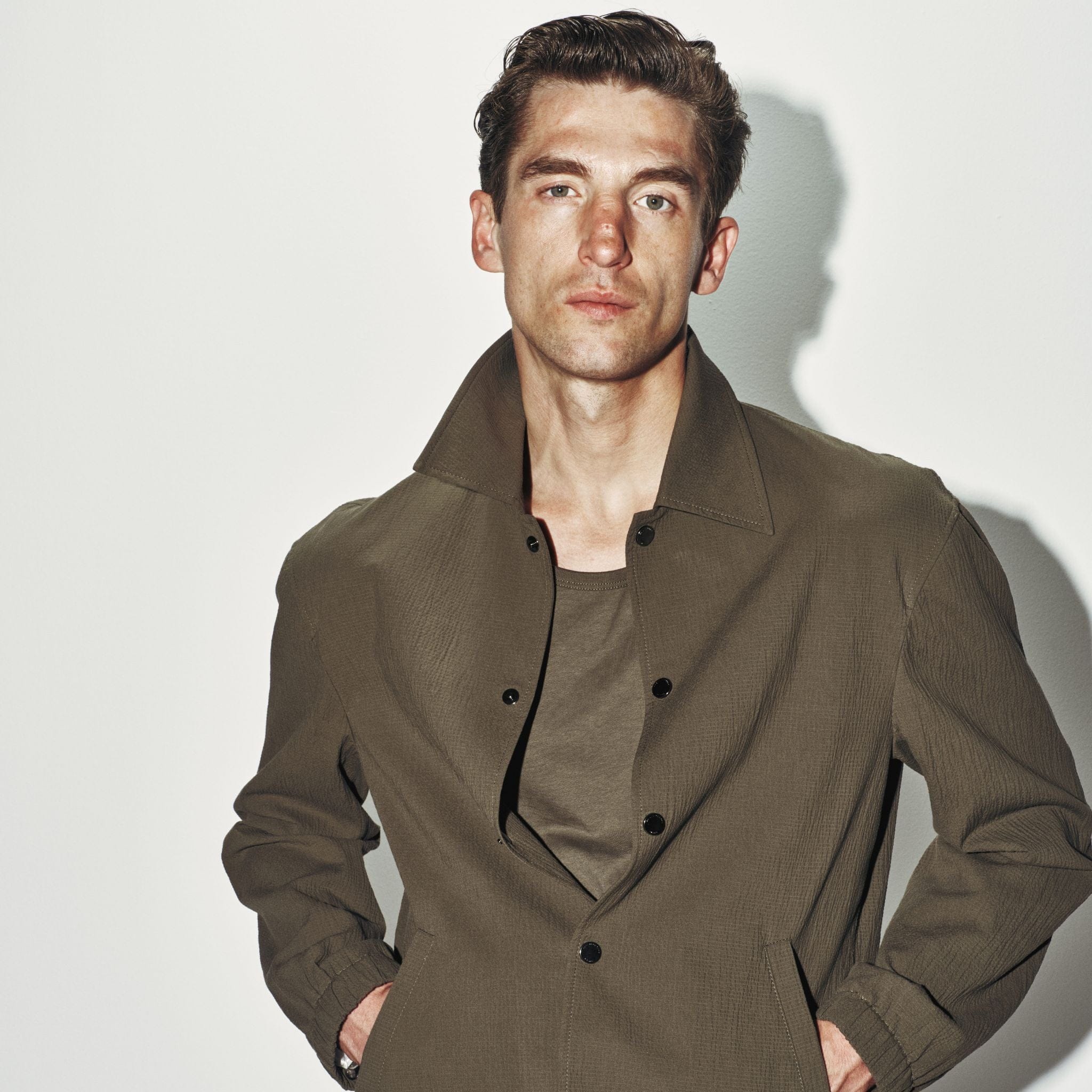 Giubbotto in Cotone Verde Scuro Giubbotto Tessuto Paolo Pecora