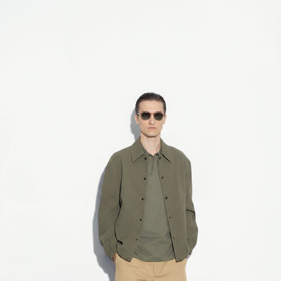 Giubbotto in Cotone Verde Scuro Giubbotto Tessuto Paolo Pecora