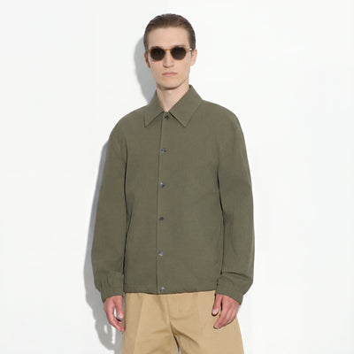 Giubbotto in Cotone Verde Scuro Giubbotto Tessuto Paolo Pecora