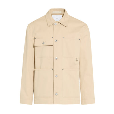 Giubbotto Utility in Cotone Beige Giubbotto Tessuto Paolo Pecora