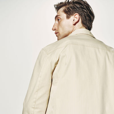 Giubbotto Utility in Cotone Beige Giubbotto Tessuto Paolo Pecora