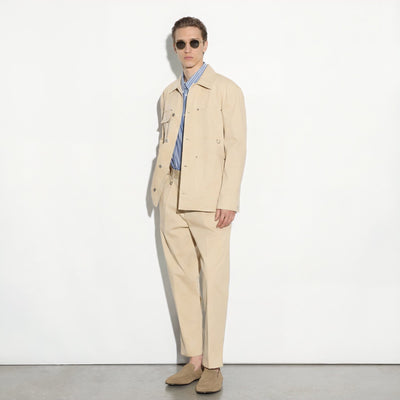 Giubbotto Utility in Cotone Beige Giubbotto Tessuto Paolo Pecora