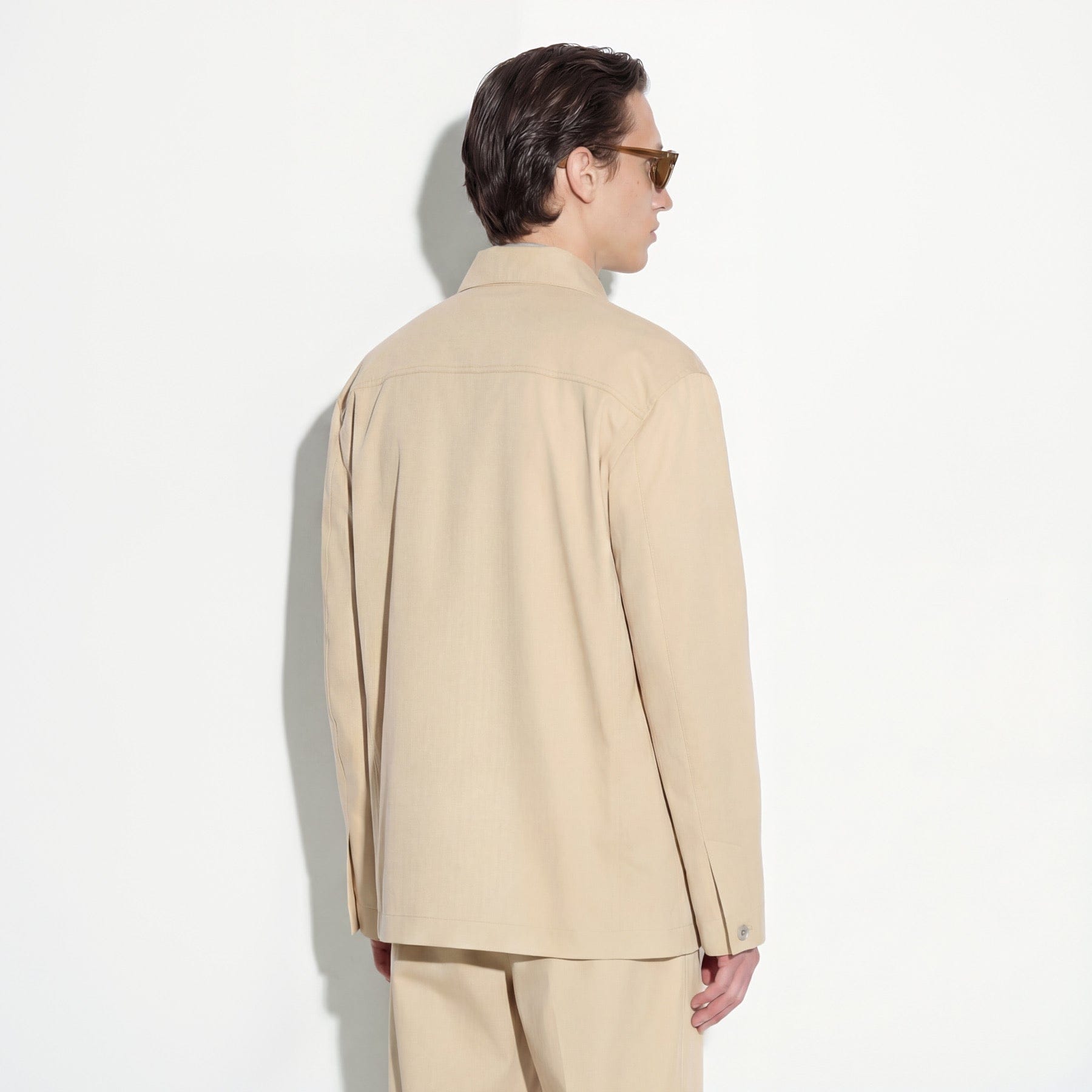 Giubbotto Utility in Cotone Beige Giubbotto Tessuto Paolo Pecora