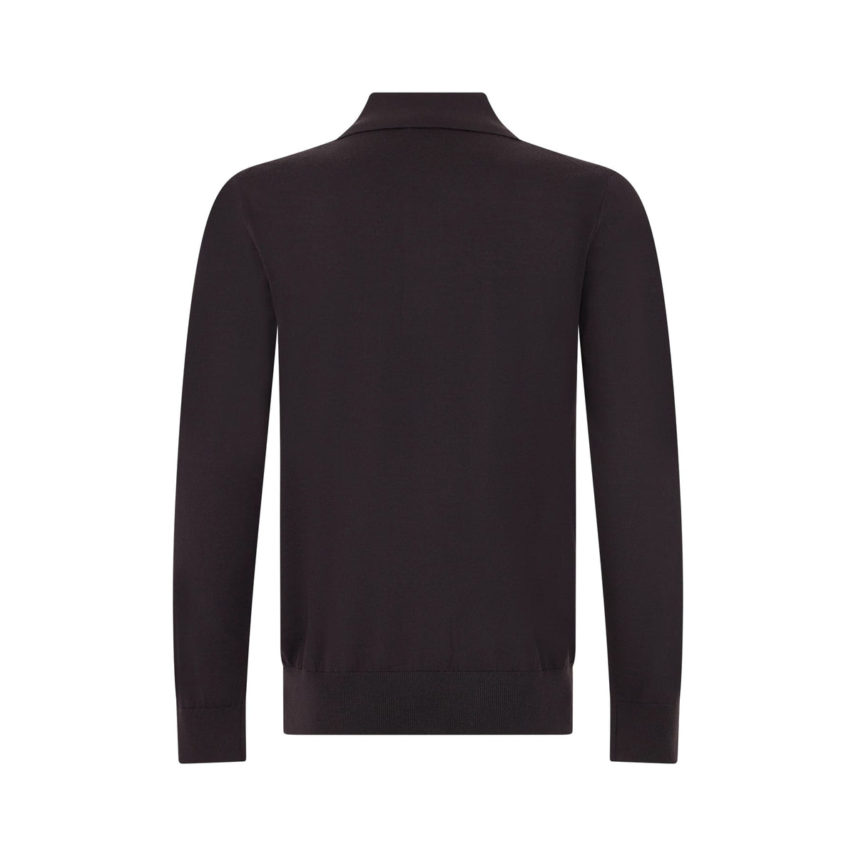 Maglia a Polo in Lana Merino Extrafine Ebano Maglia A Polo Paolo Pecora