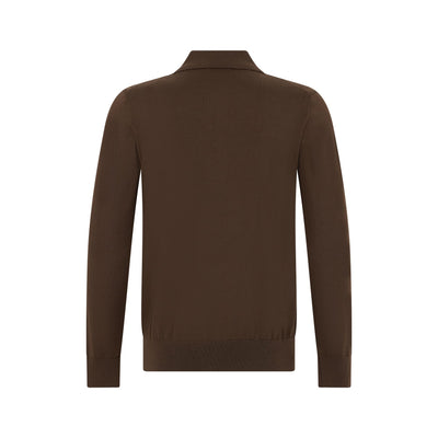 Maglia a Polo in Lana Merino Extrafine Wenghe Maglia A Polo Paolo Pecora