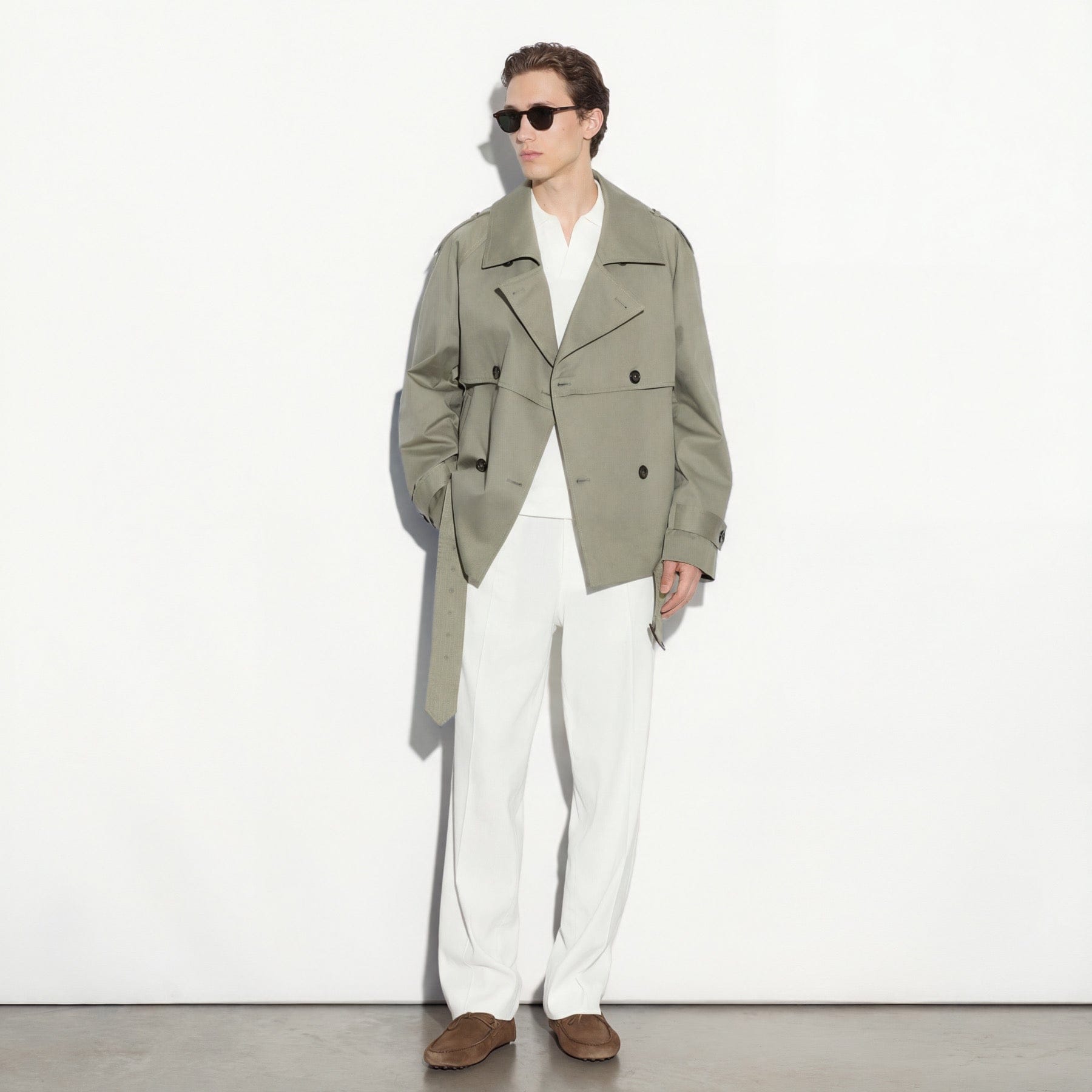 Maglia a Polo Loose Fit con Collo Aperto in Cotone Panna Maglia A Polo Paolo Pecora