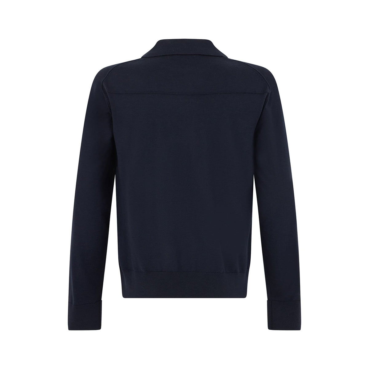 Maglia a Polo Loose Fit in Lana Merino Extrafine Blu Maglia A Polo Paolo Pecora