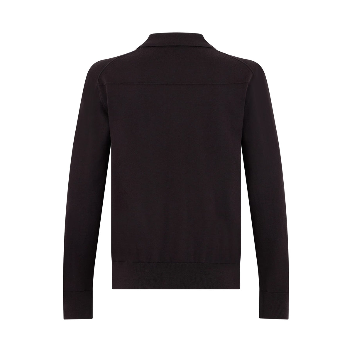 Maglia a Polo Loose Fit in Lana Merino Extrafine Ebano Maglia A Polo Paolo Pecora