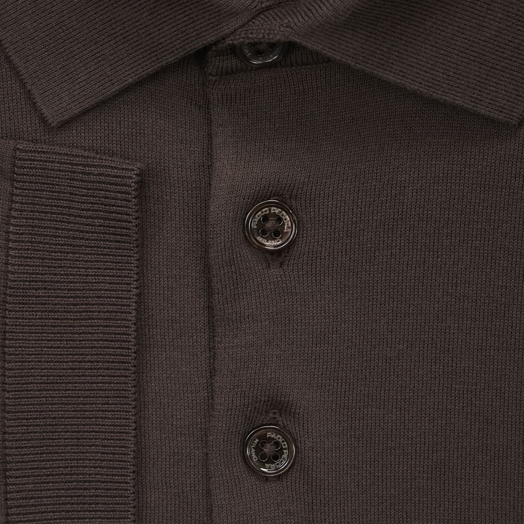 Maglia A Polo Marrone Scuro Maglia A Polo Paolo Pecora