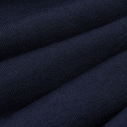 Polo in Maglia Blu Navy in Seta Cotone Extrafine Maglia A Polo Paolo Pecora