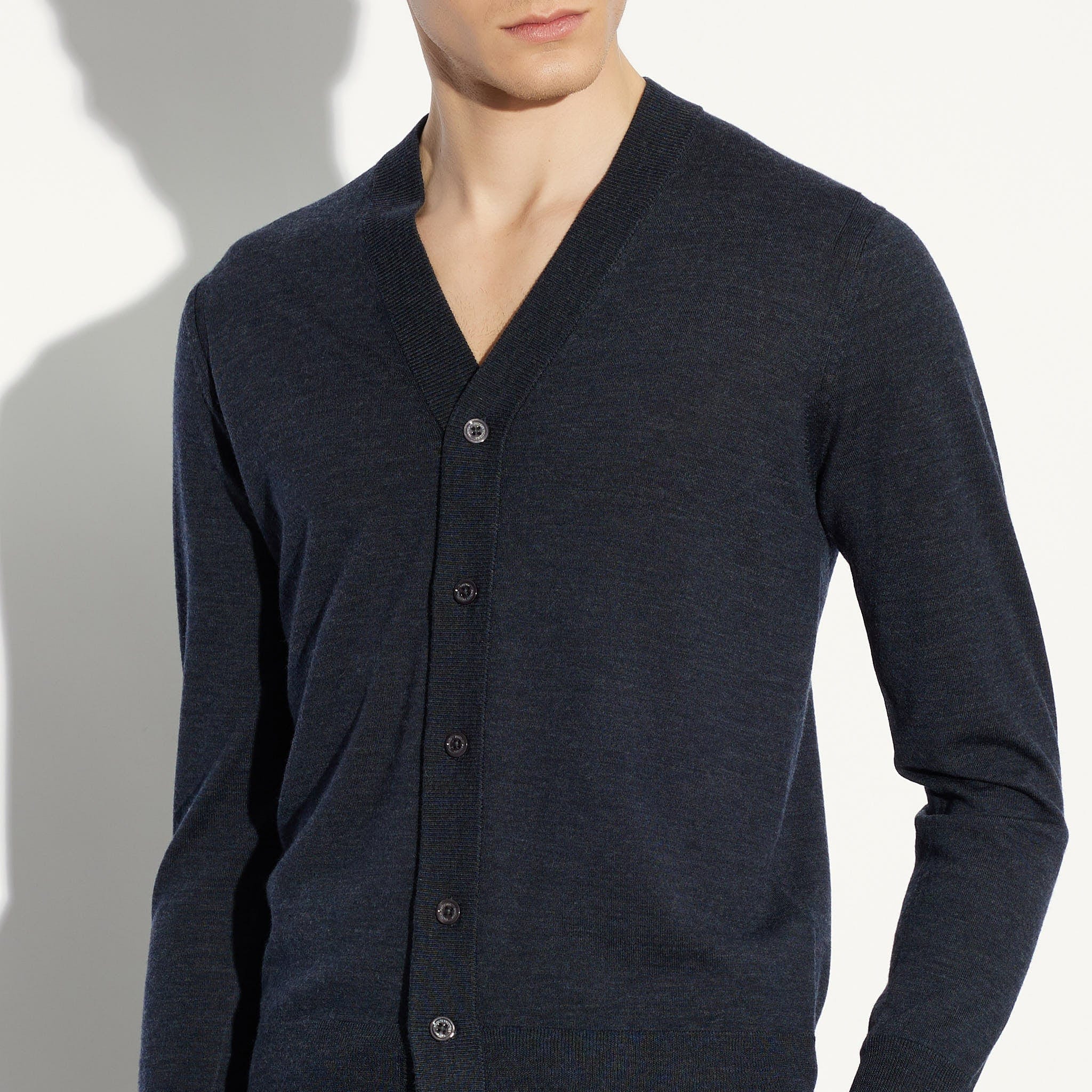 Cardigan Antracite Melange Maglia Cardigan Paolo Pecora