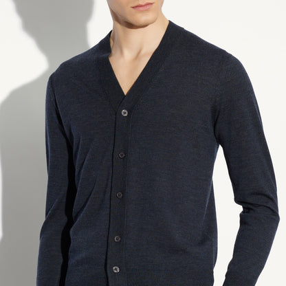 Cardigan Antracite Melange Maglia Cardigan Paolo Pecora