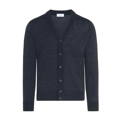 Cardigan Antracite Melange Maglia Cardigan Paolo Pecora