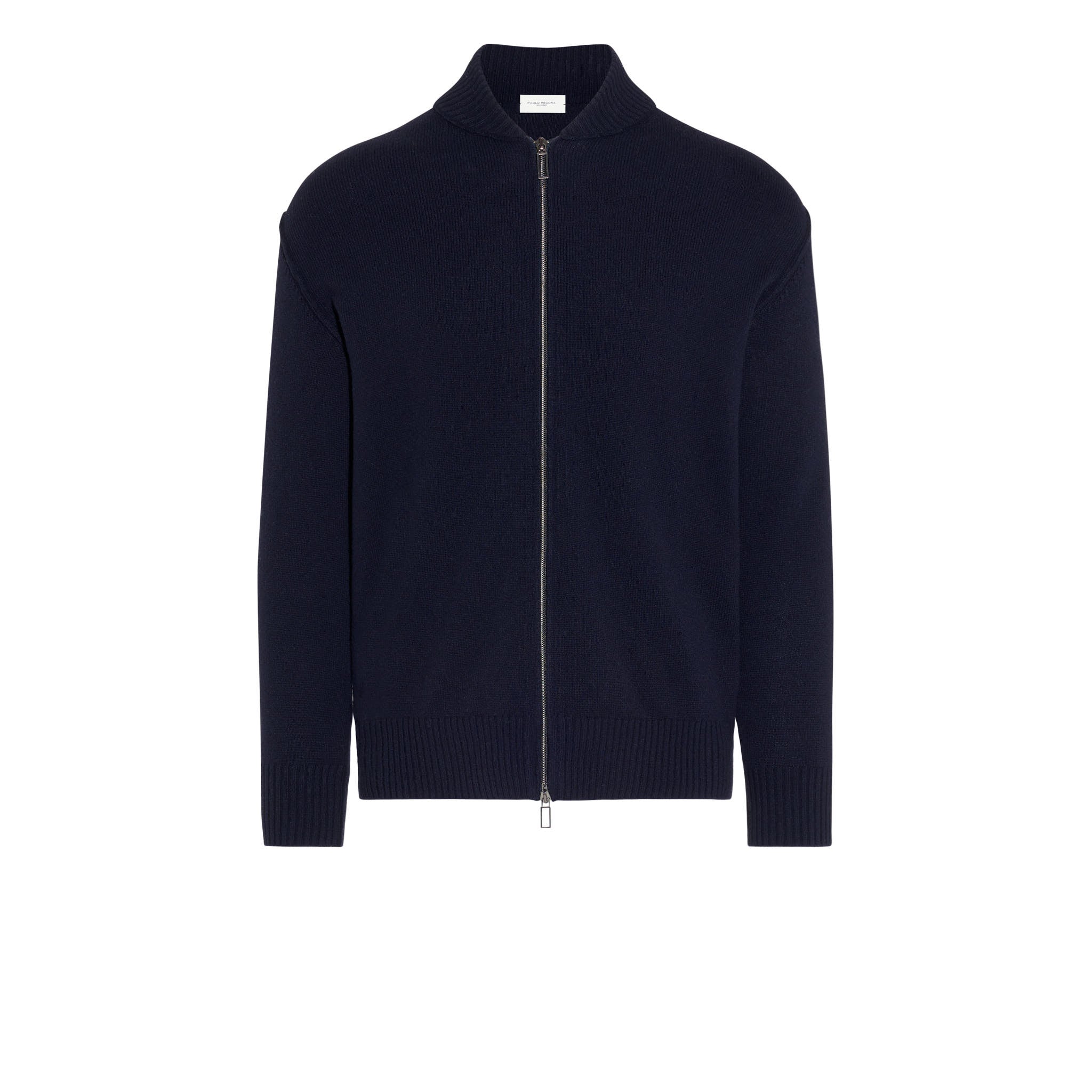 Cardigan con Zip Blu Maglia Cardigan Paolo Pecora