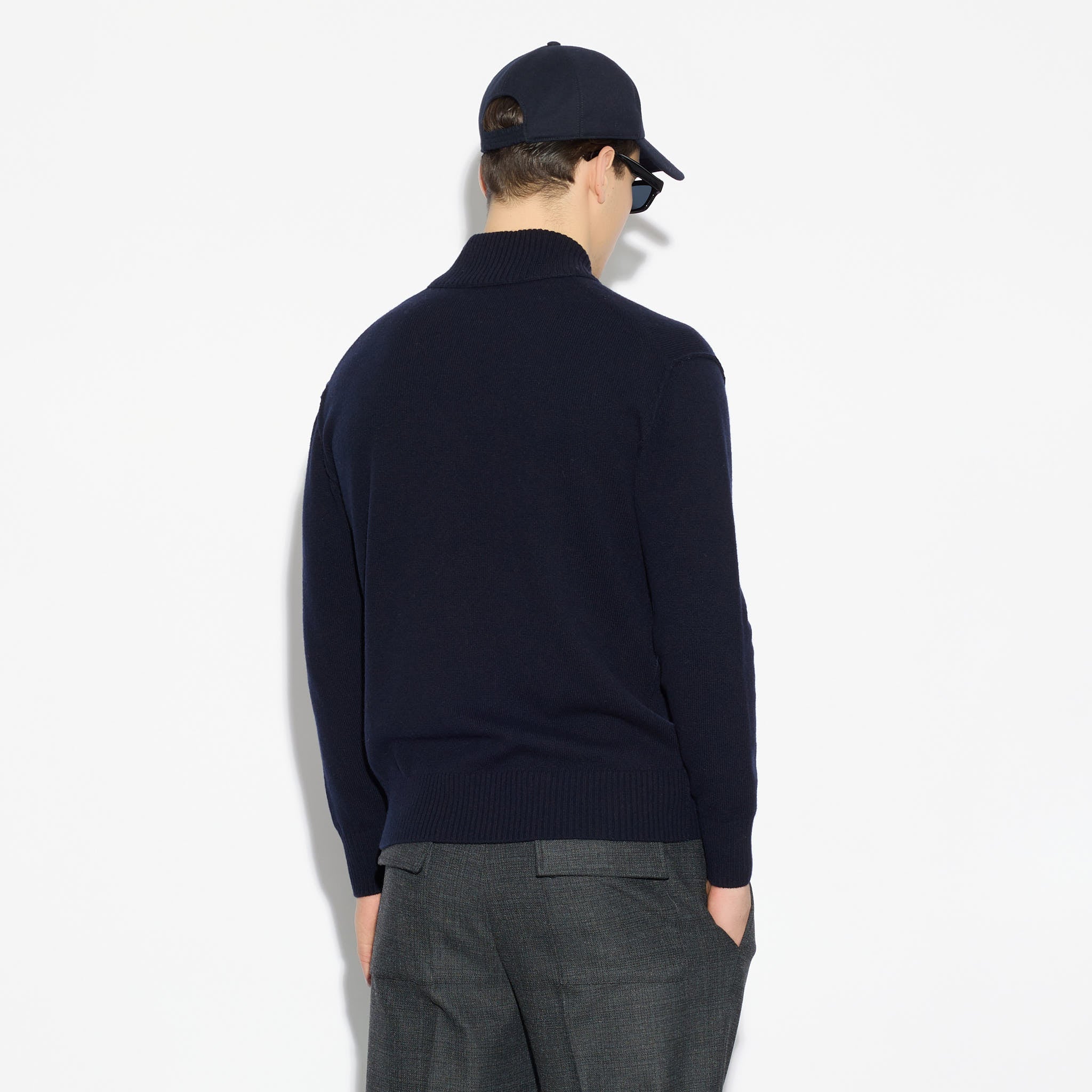 Cardigan con Zip Blu Maglia Cardigan Paolo Pecora