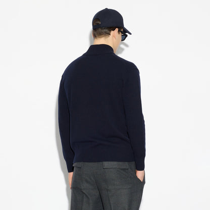 Cardigan con Zip Blu Maglia Cardigan Paolo Pecora
