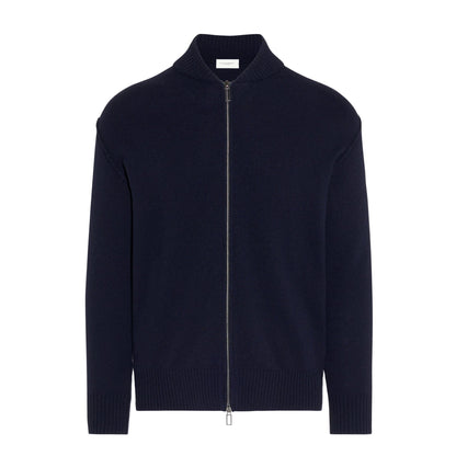 Cardigan con Zip Blu Maglia Cardigan Paolo Pecora