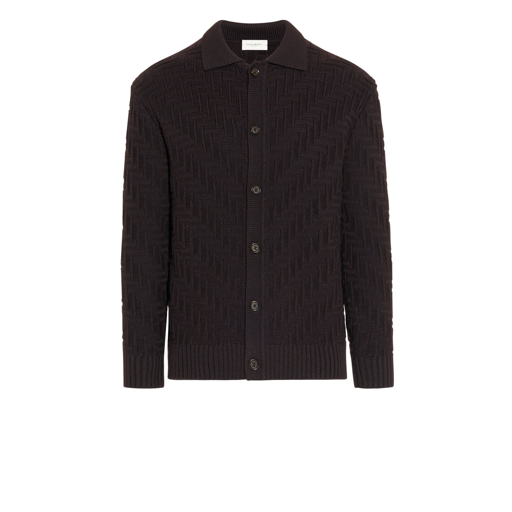 Cardigan Marrone Maglia Cardigan Paolo Pecora