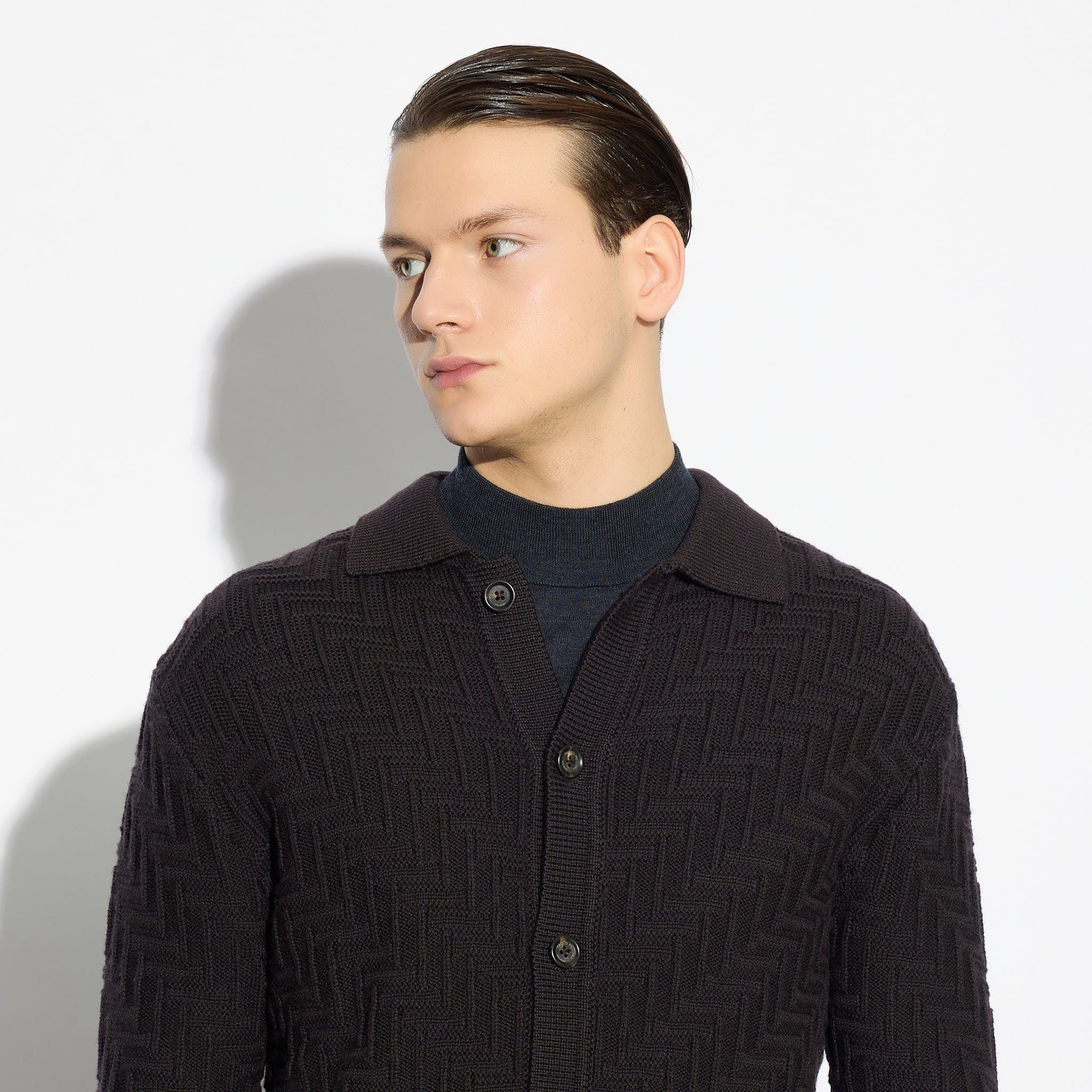 Cardigan Marrone Maglia Cardigan Paolo Pecora