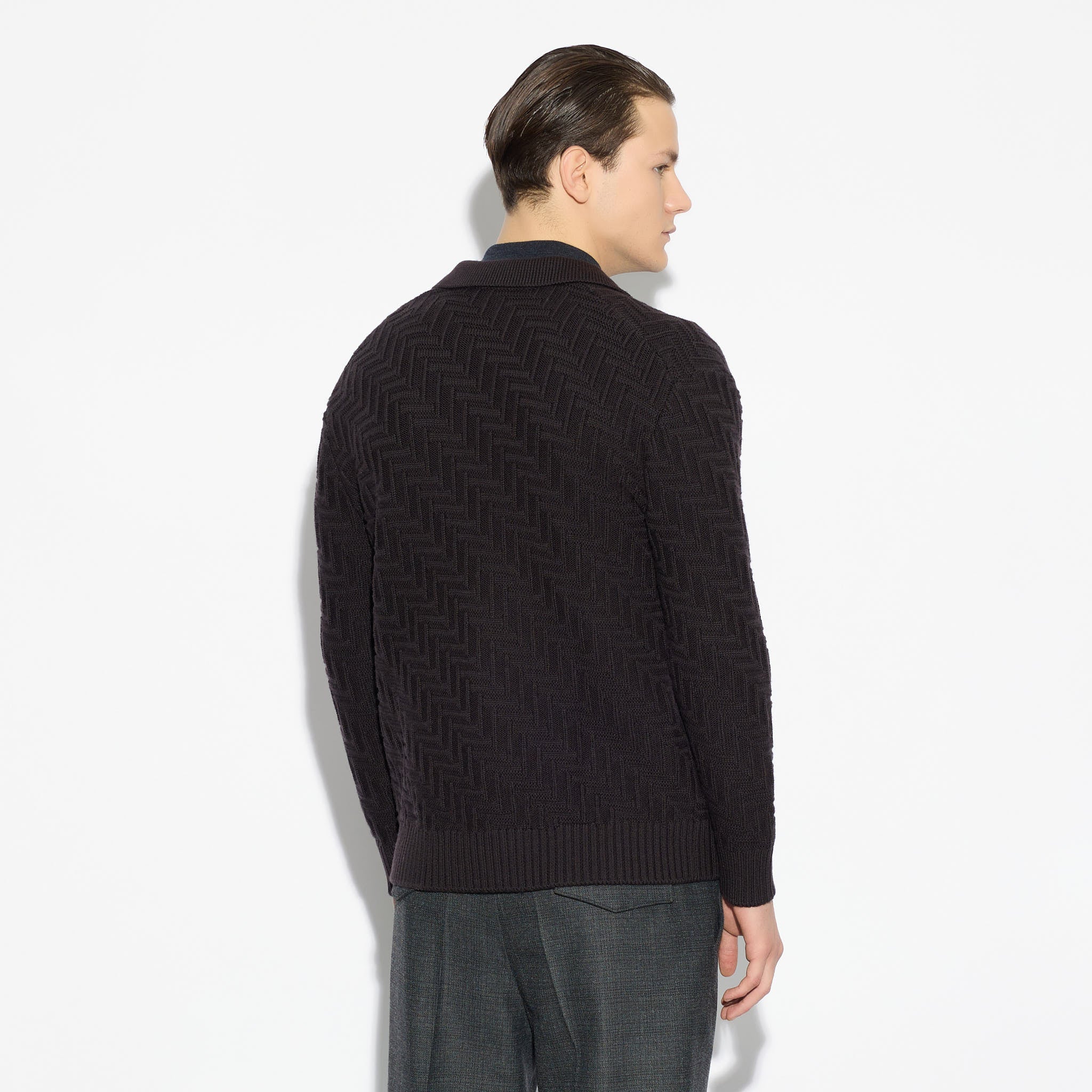 Cardigan Marrone Maglia Cardigan Paolo Pecora