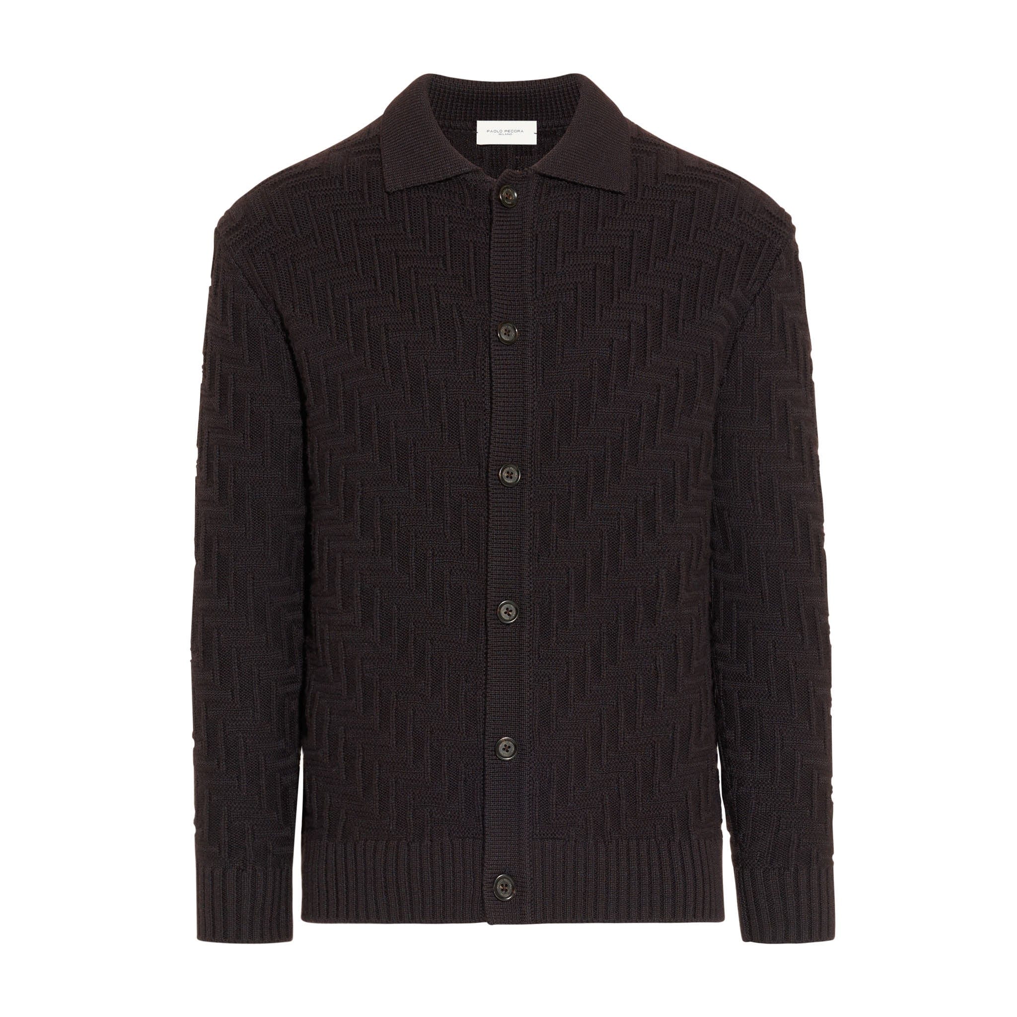 Cardigan Marrone Maglia Cardigan Paolo Pecora