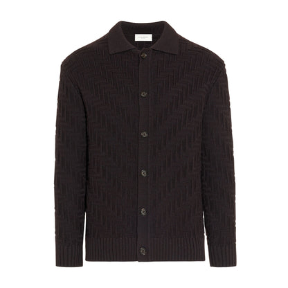 Cardigan Marrone Maglia Cardigan Paolo Pecora