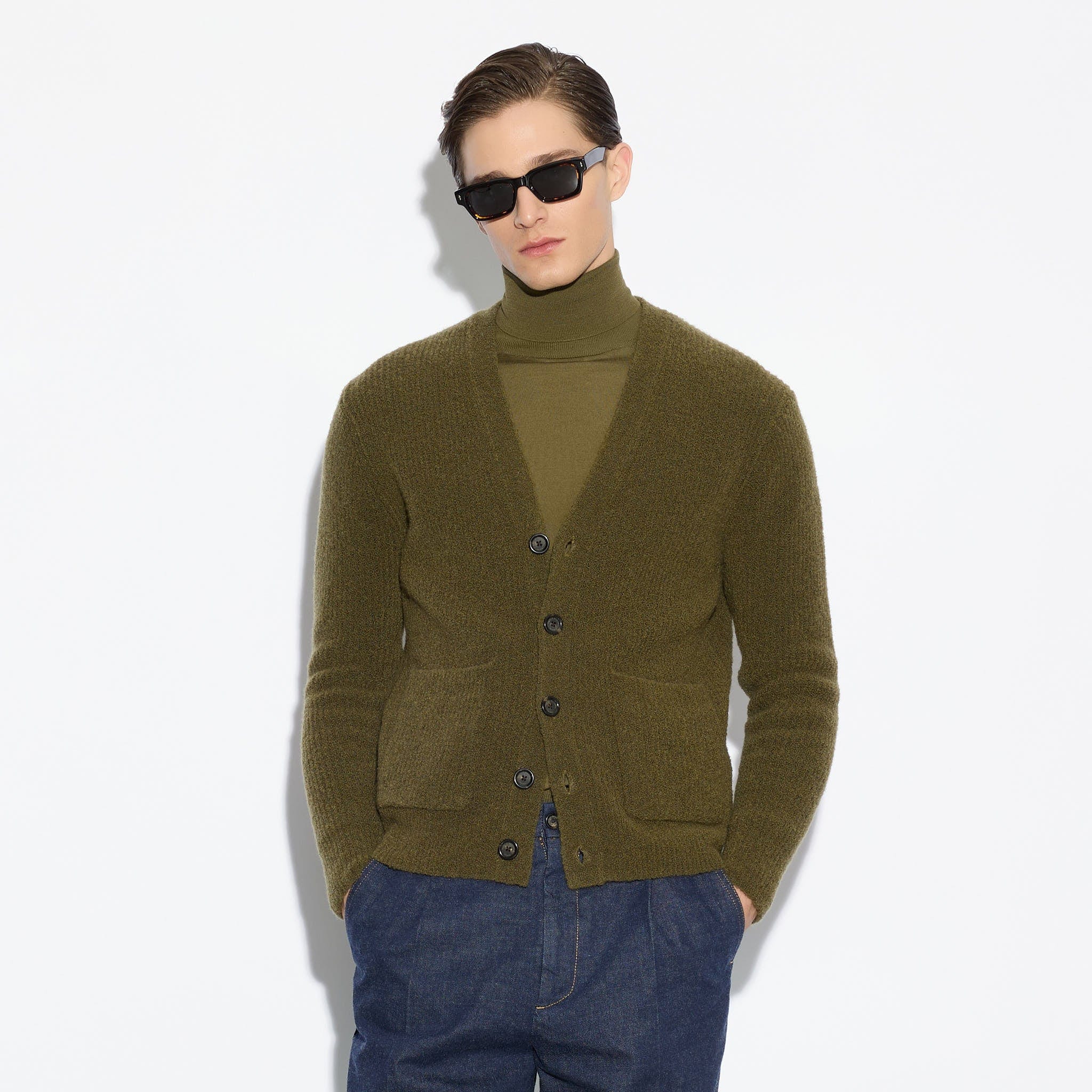 Cardigan Verde Marcio Maglia Cardigan Paolo Pecora