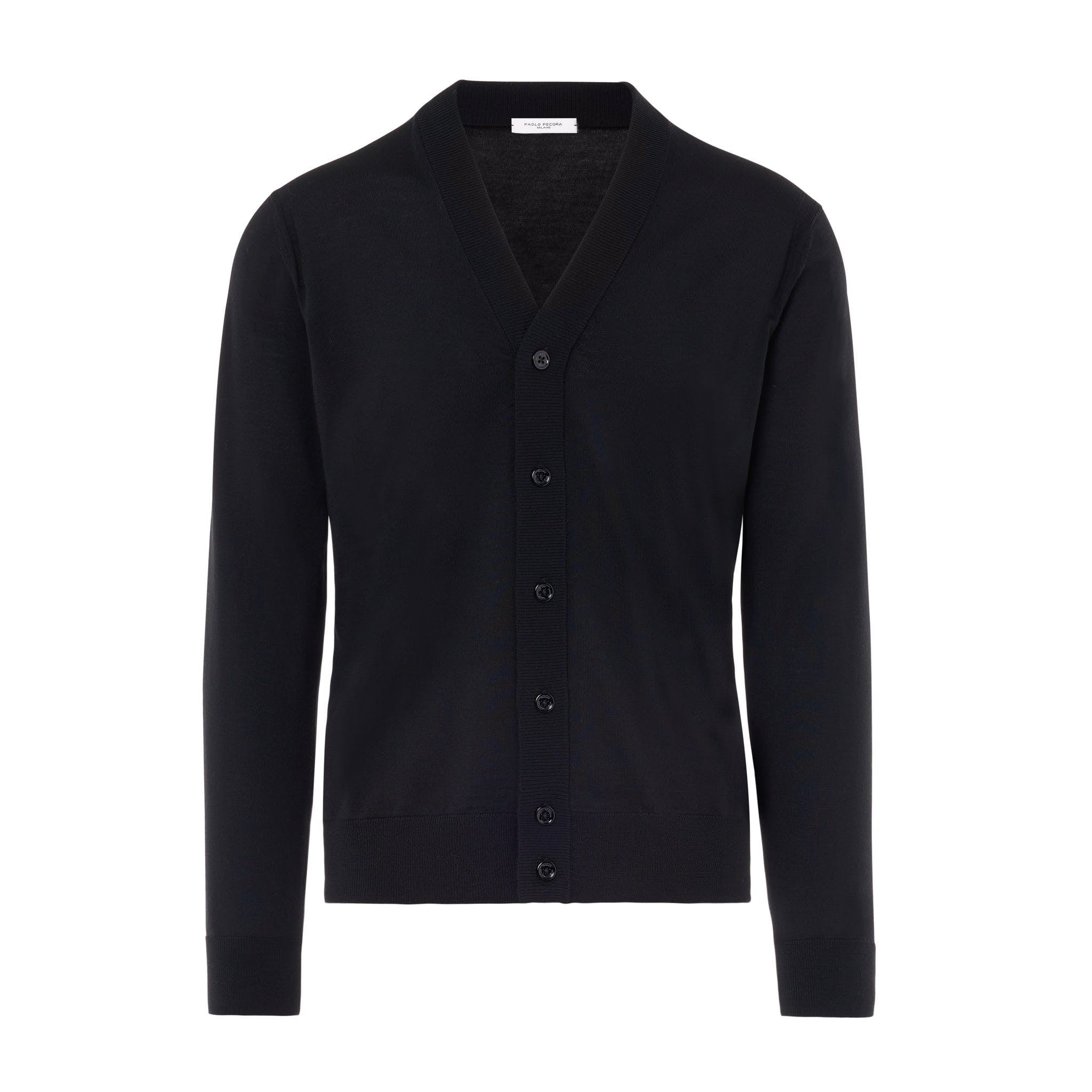 Maglia Cardigan Nero Maglia Cardigan Paolo Pecora