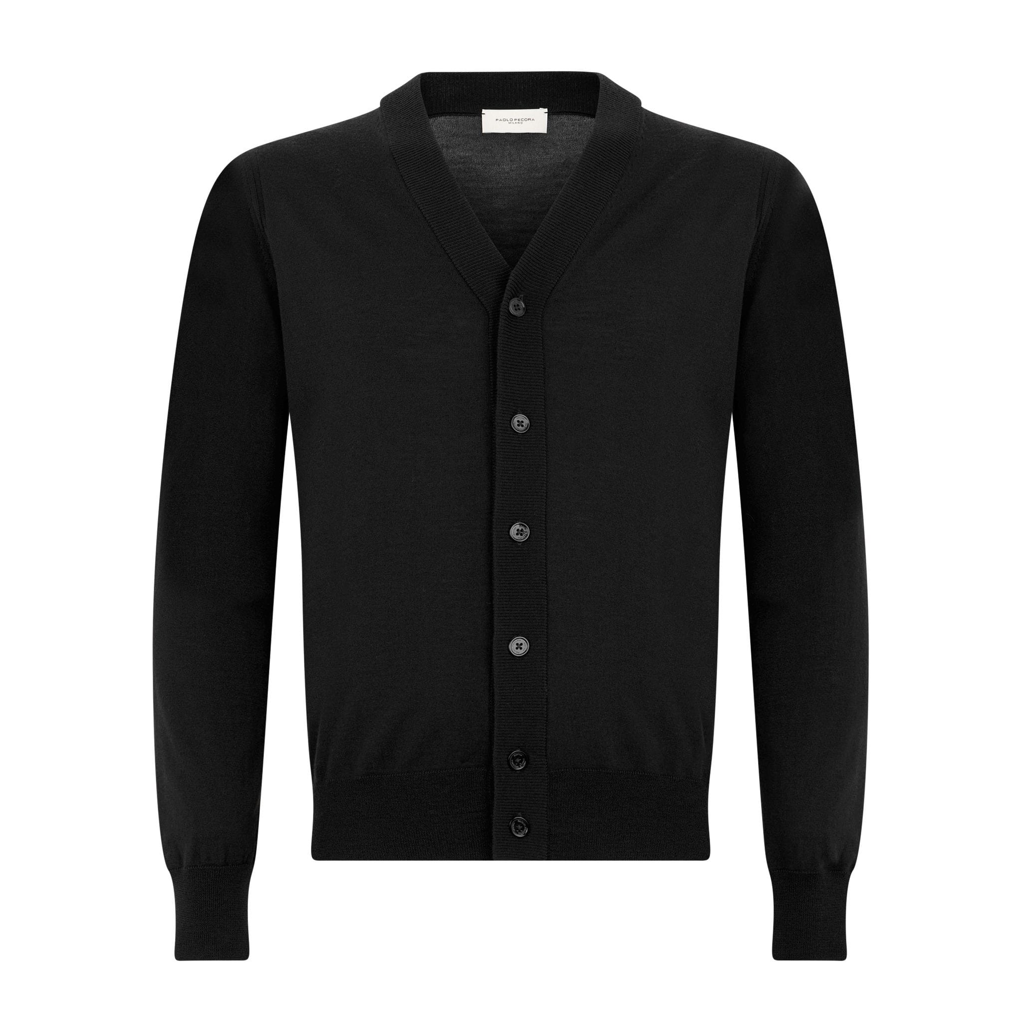 Maglia Cardigan Nero Maglia Cardigan Paolo Pecora