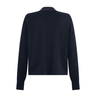 Maglia Cardigan Over Fit in Lana Merino Extrafine Blu Maglia Cardigan Paolo Pecora