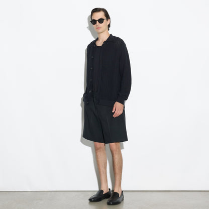 Maglia Cardigan Traforata in Cotone Nero Maglia Cardigan Paolo Pecora